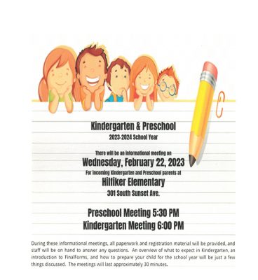 Kindergarten & Preschool Information Meeting